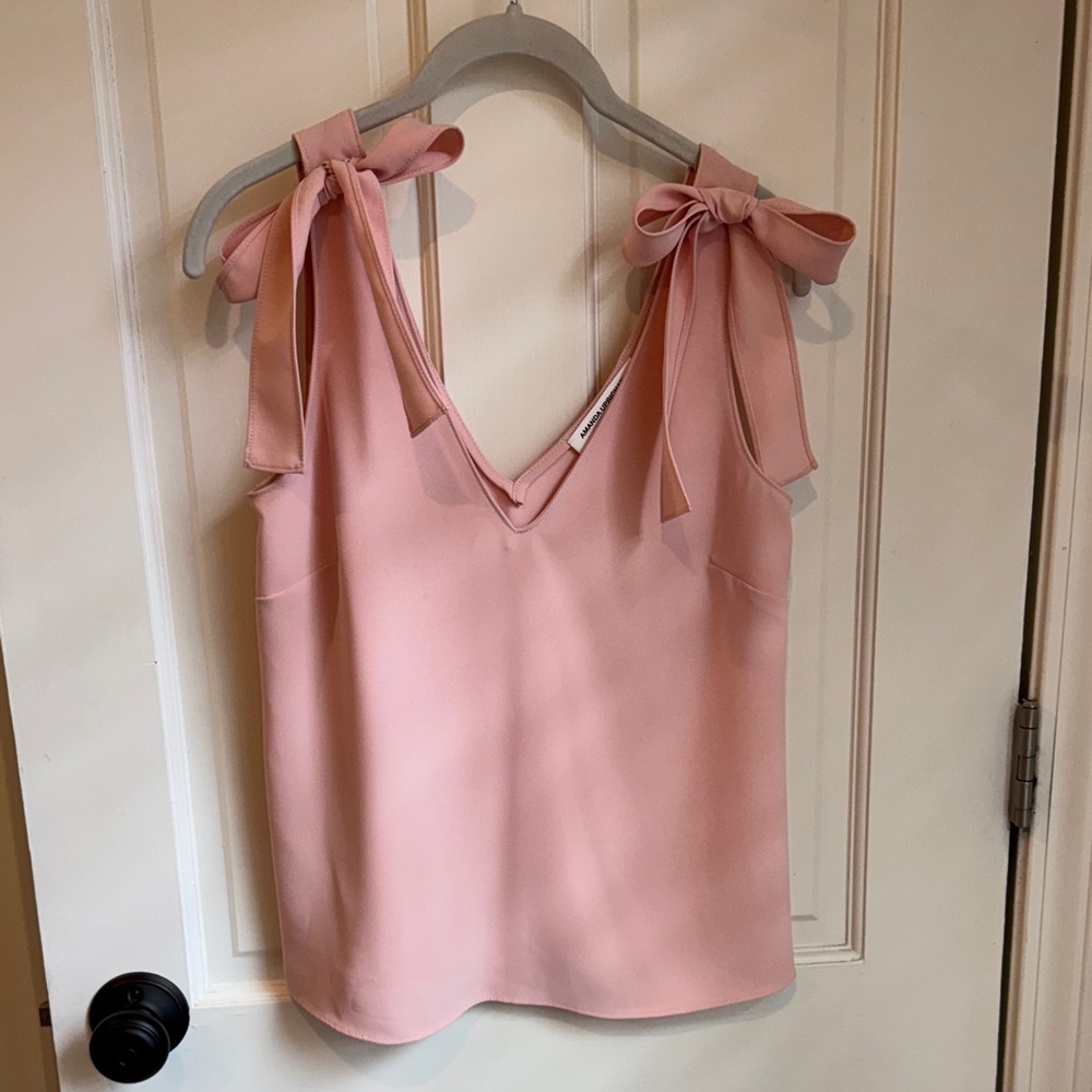 Amanda Uprichard Pink Bow Detail Tank Top